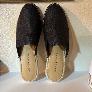 Lucky Brand Women's Black Espadrille Slip-Ons